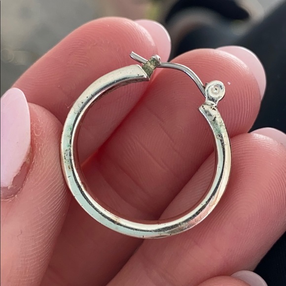 Red & Silver Pair of Hoop Earrings - Picture 4 of 6